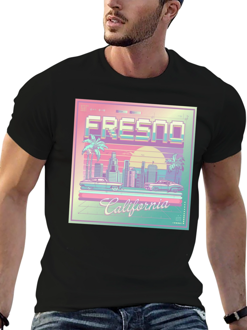 Fresno California Retro Graphic T-Shirt