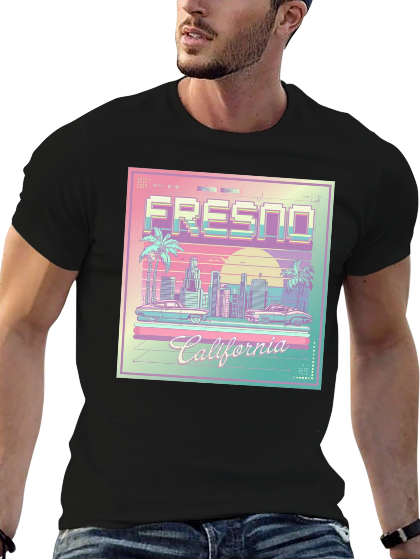 Fresno California Retro Graphic T-Shirt