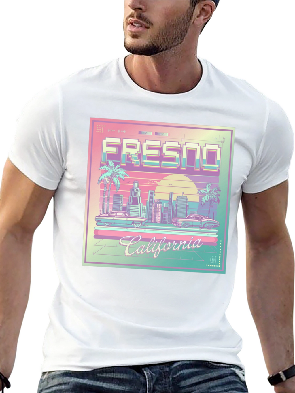 Fresno California Retro Graphic T-Shirt