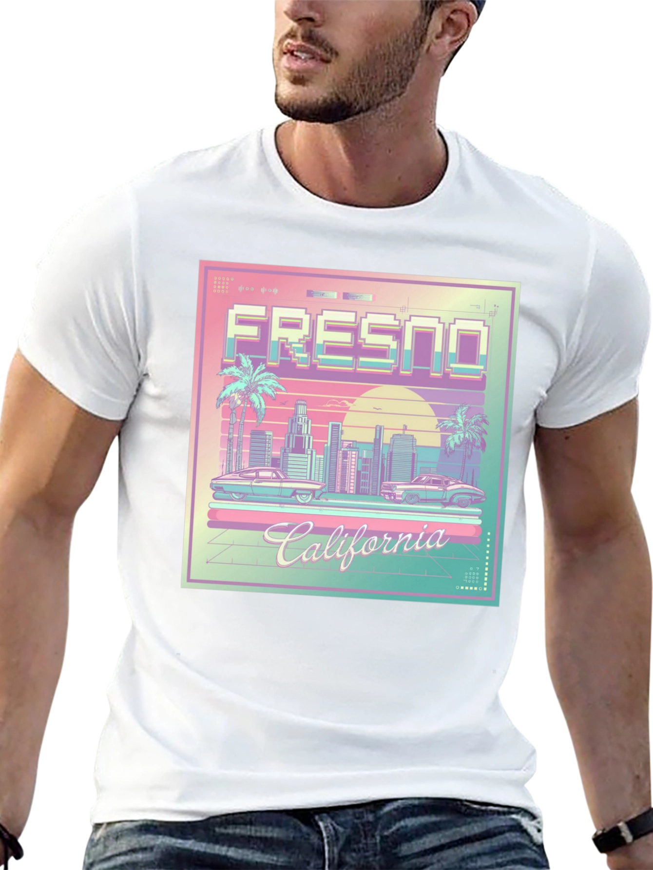 Fresno California Retro Graphic T-Shirt