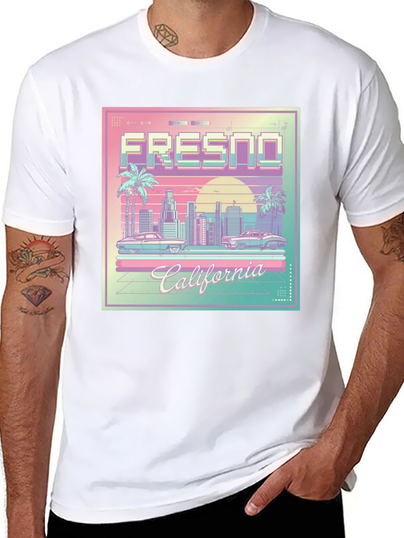 Fresno California Retro Graphic T-Shirt