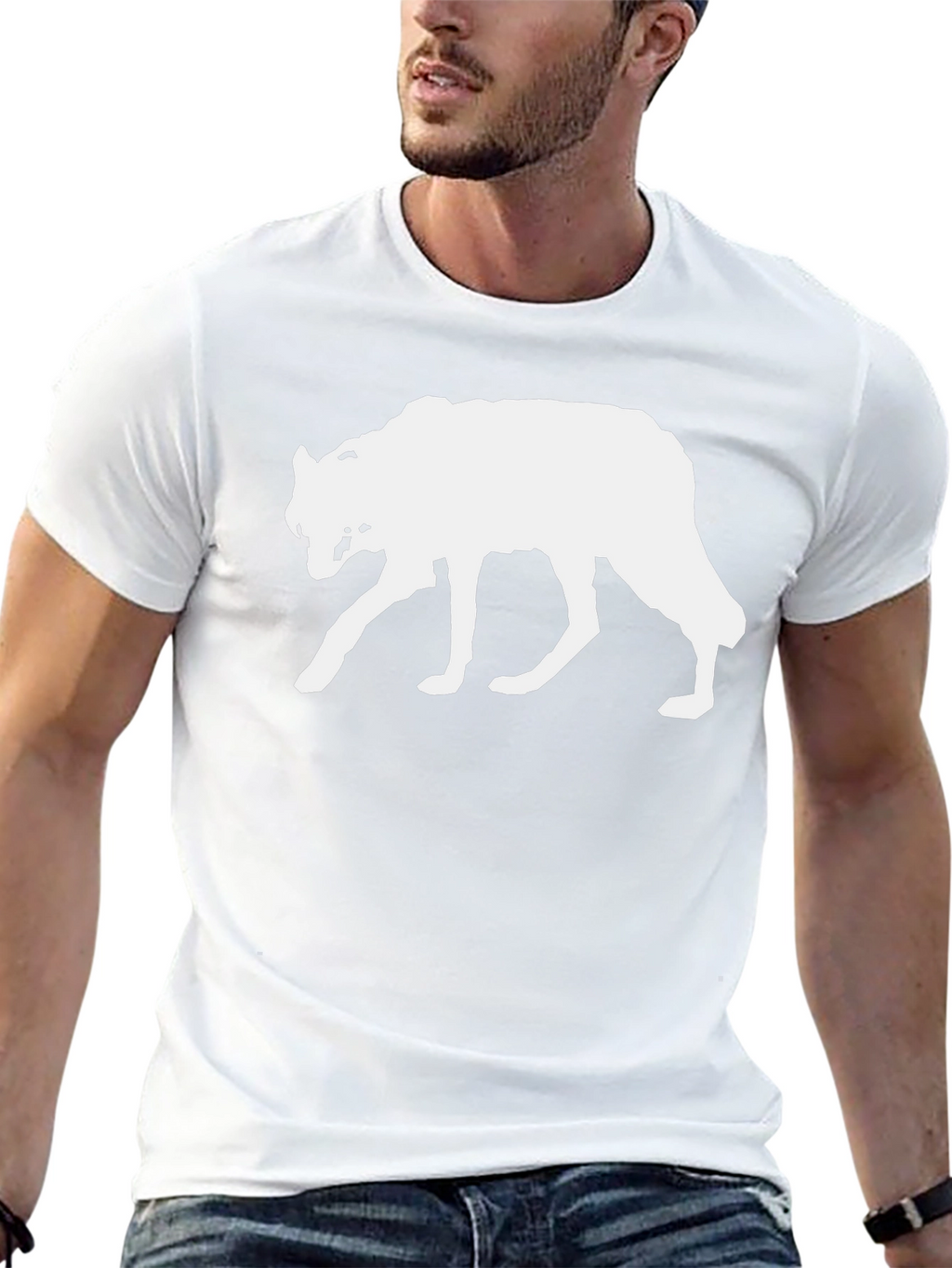 Wolf Silhouette Graphic Tee - Black