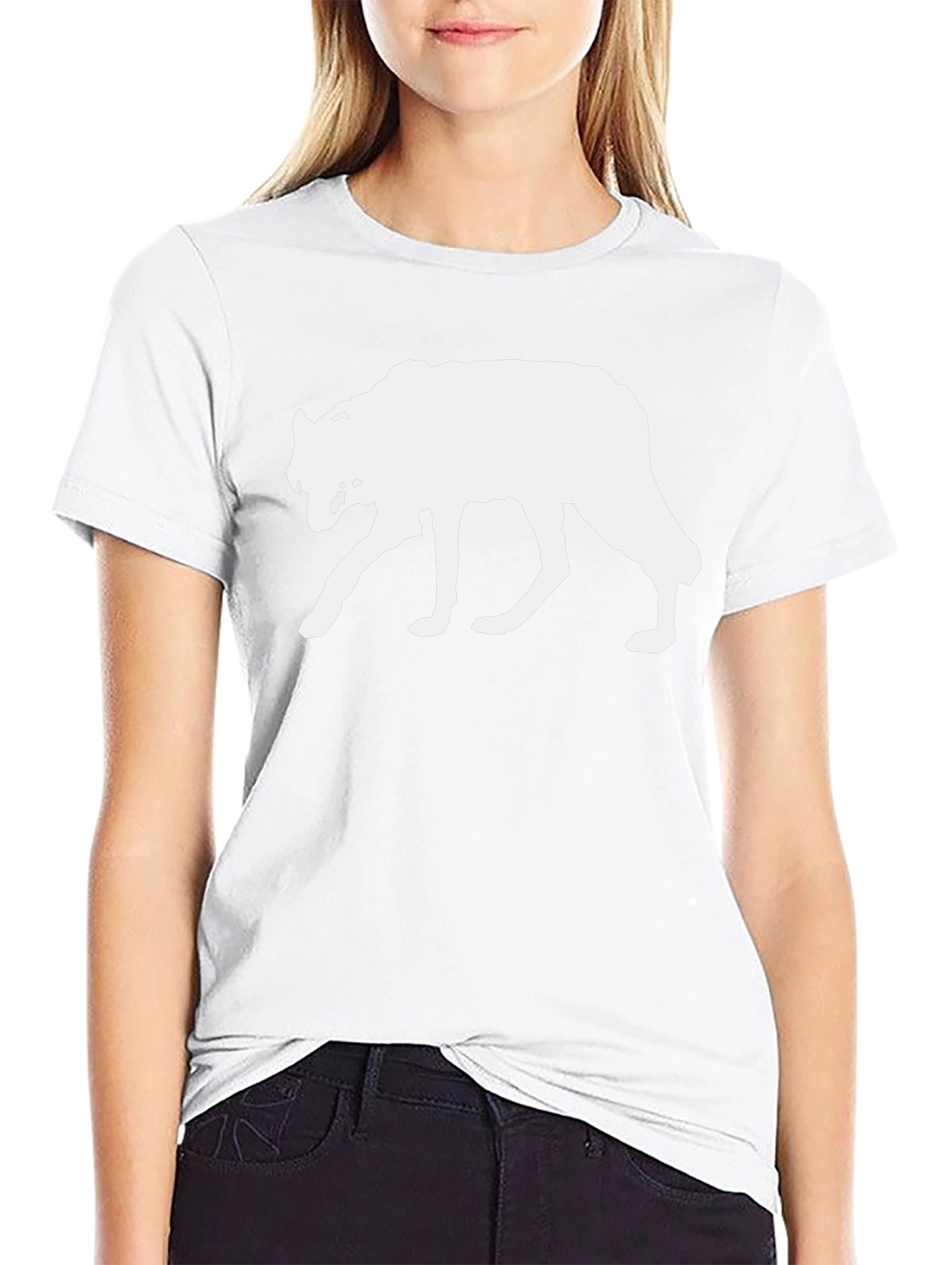 Wolf Silhouette Graphic Tee - Black