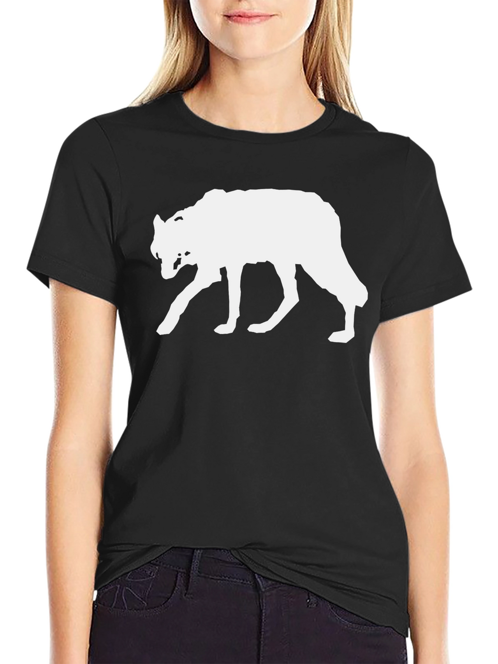 Wolf Silhouette Graphic Tee - Black