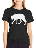 Wolf Silhouette Graphic Tee - Black