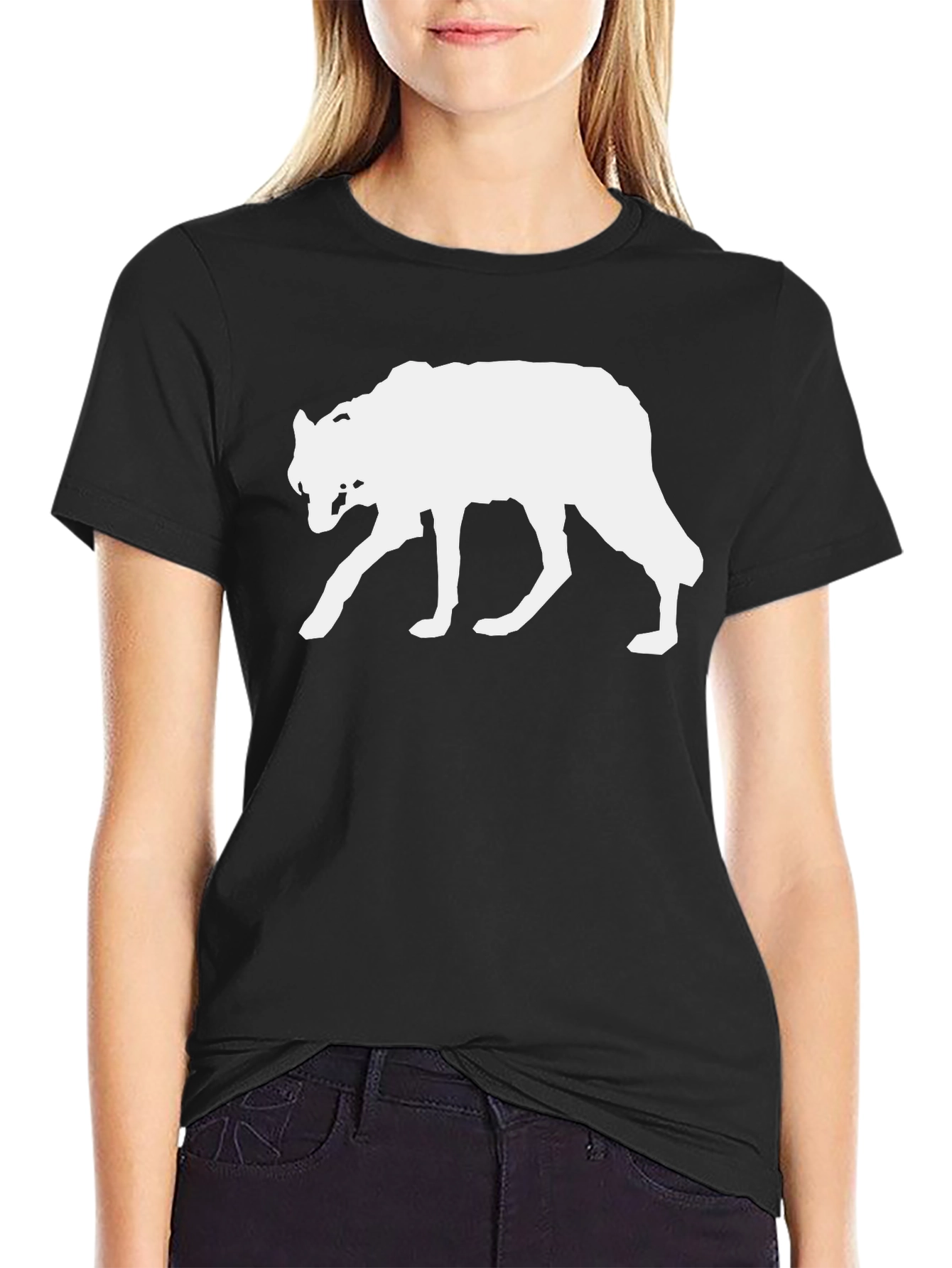 Wolf Silhouette Graphic Tee - Black