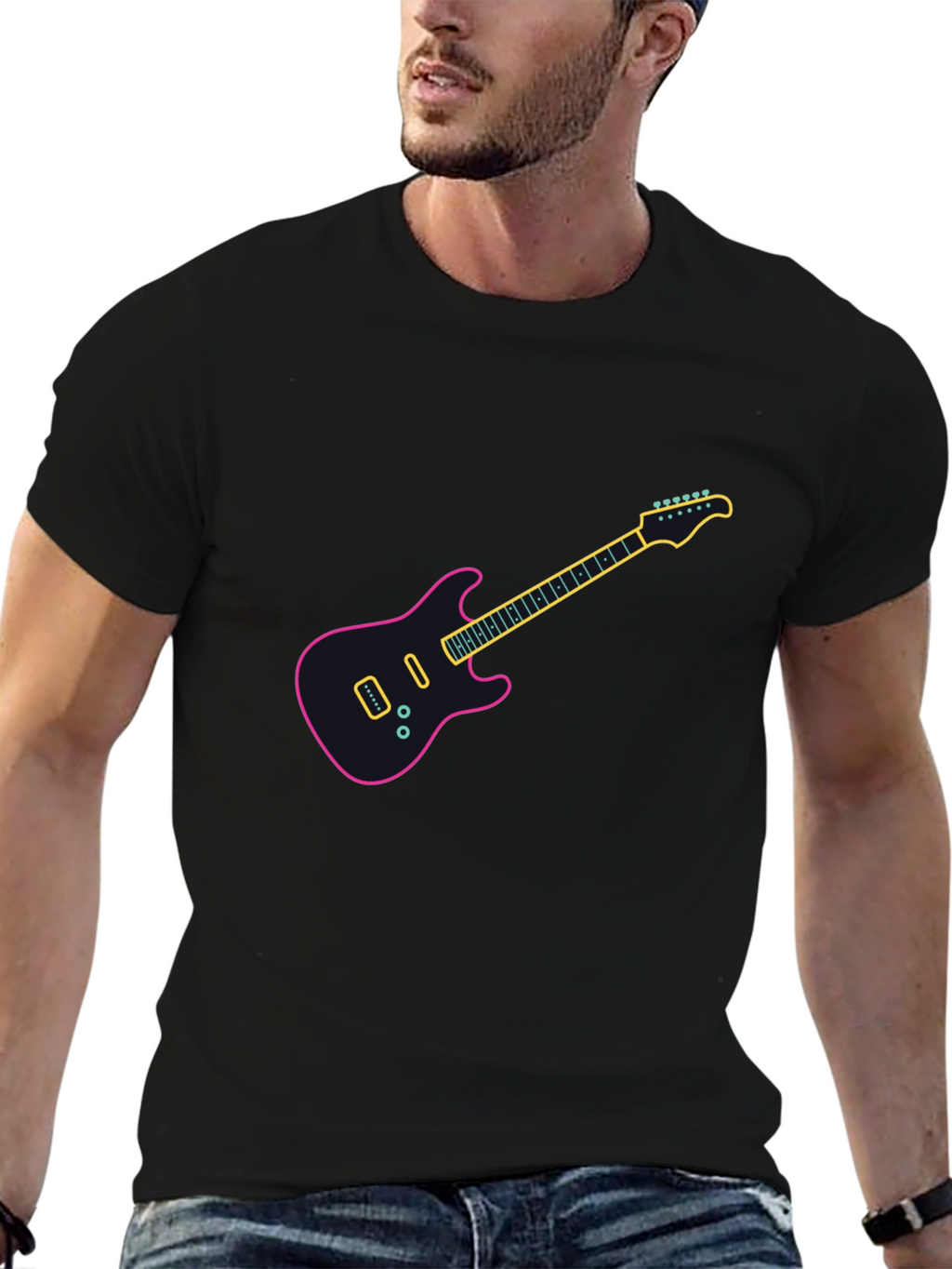 Electric Guitar Graphic T-Shirt - Trendy Music Lover Tee