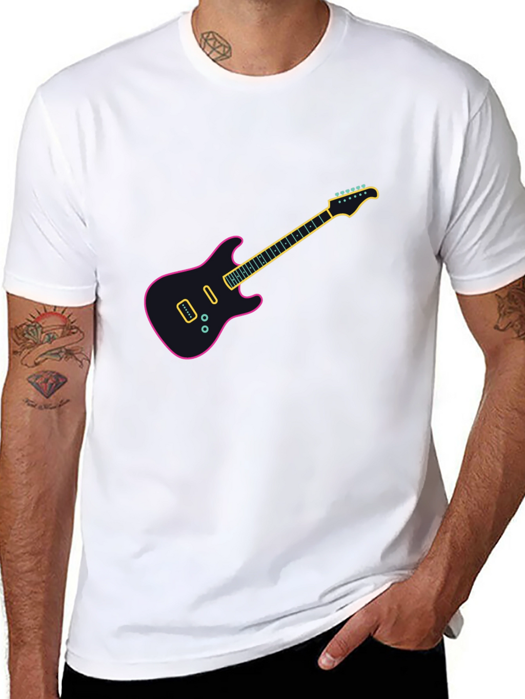Electric Guitar Graphic T-Shirt - Trendy Music Lover Tee