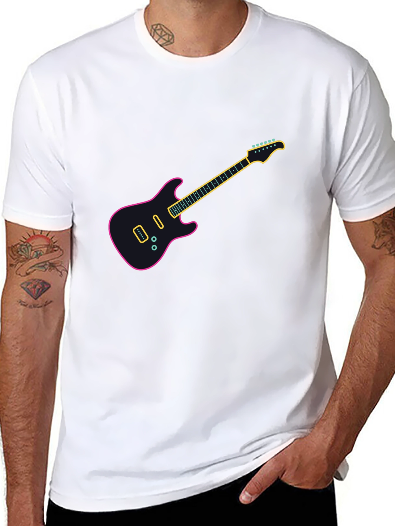 Electric Guitar Graphic T-Shirt - Trendy Music Lover Tee