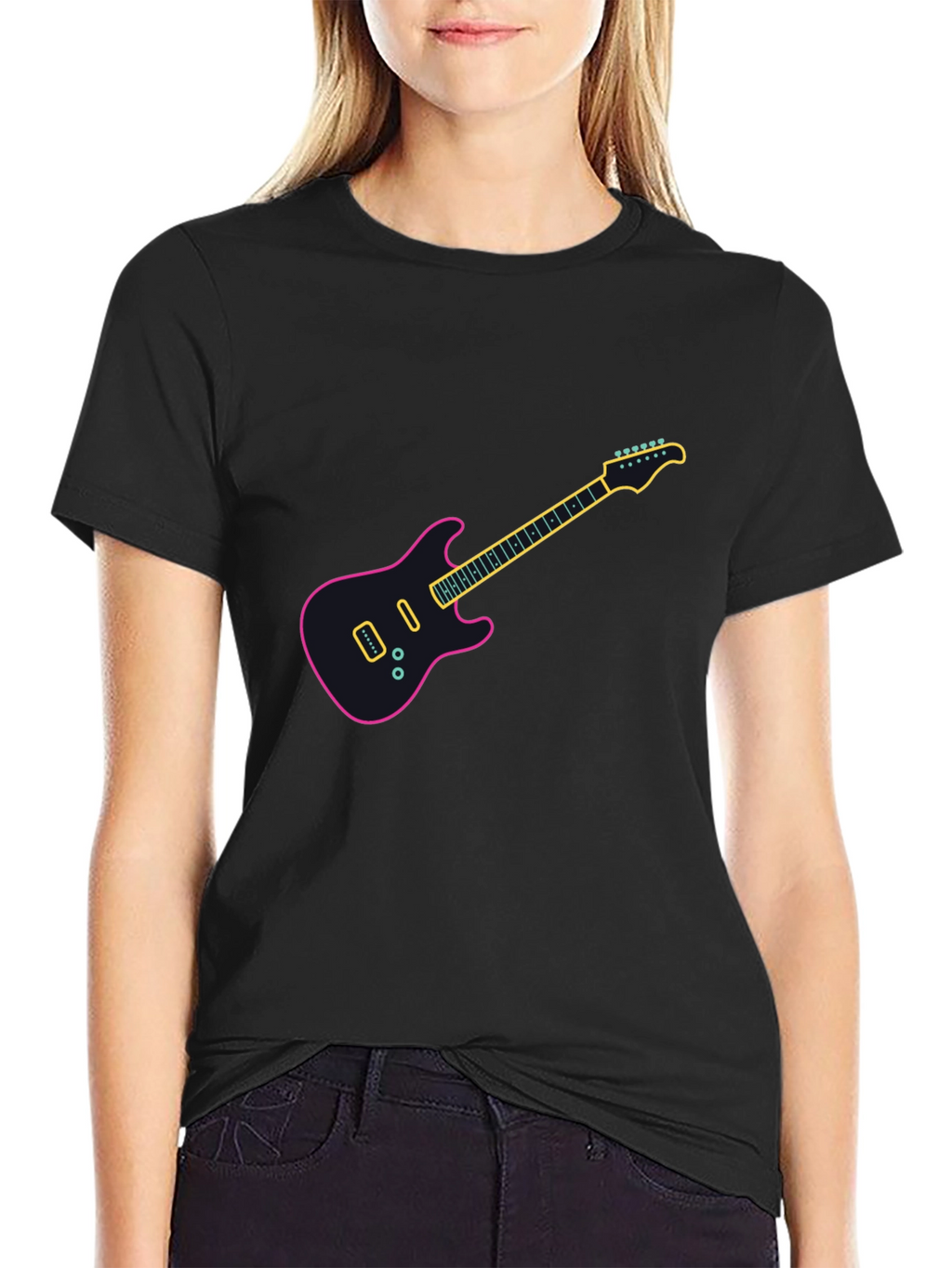 Electric Guitar Graphic T-Shirt - Trendy Music Lover Tee