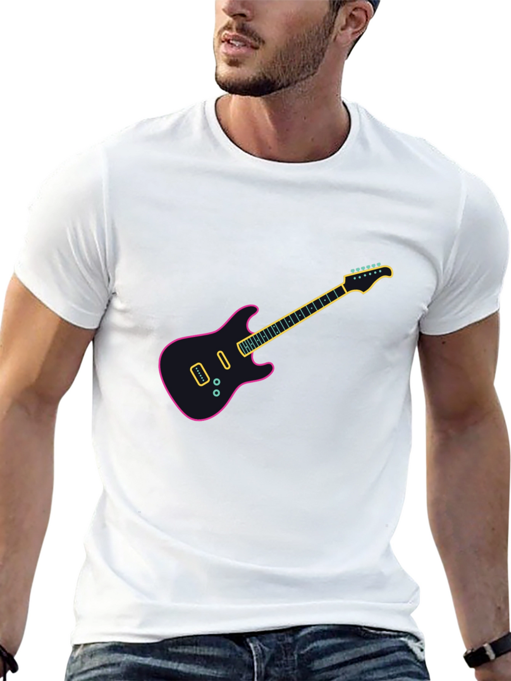 Electric Guitar Graphic T-Shirt - Trendy Music Lover Tee