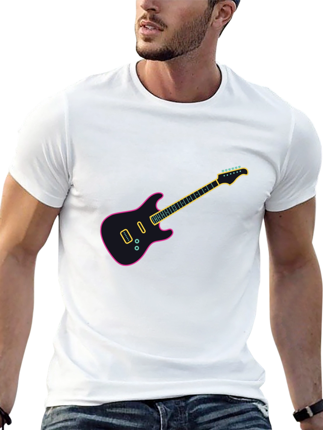 Electric Guitar Graphic T-Shirt - Trendy Music Lover Tee