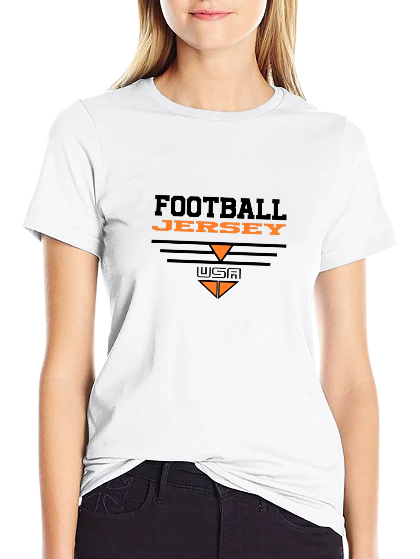 Football Jersey Graphic Tee - Black