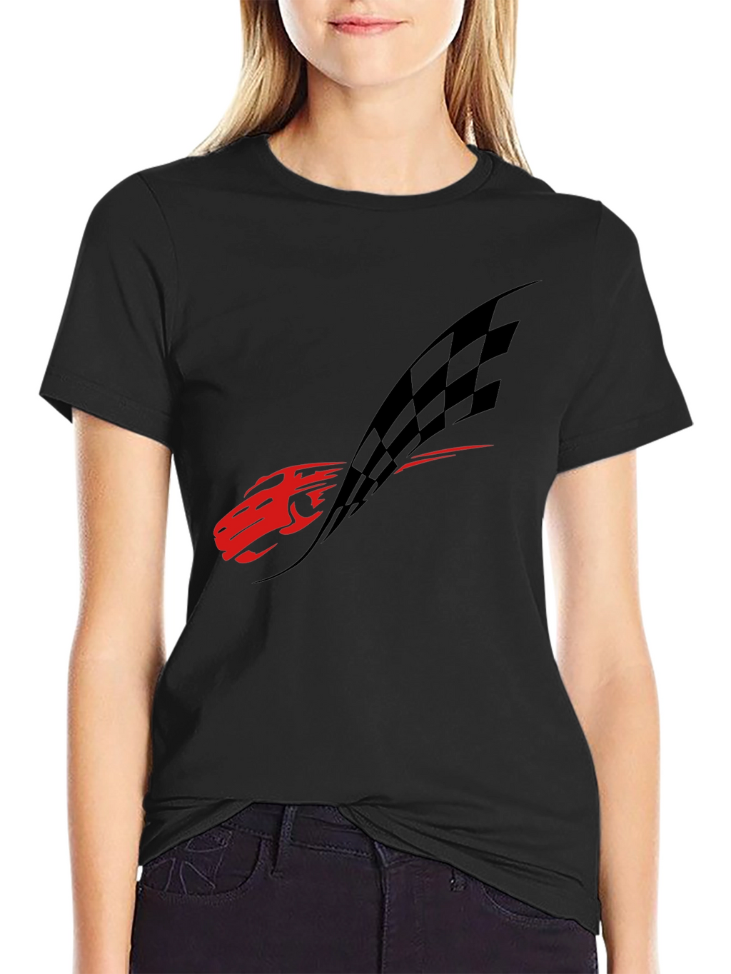 Red Racecar Black Tee