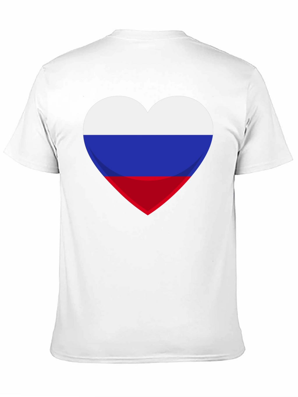 Russian Flag Heart Graphic Tee - Black Cotton T-Shirt