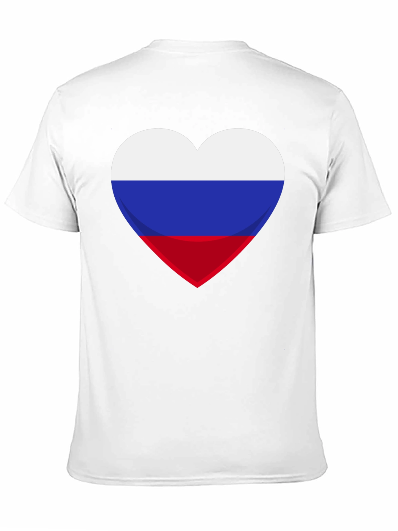 Russian Flag Heart Graphic Tee - Black Cotton T-Shirt