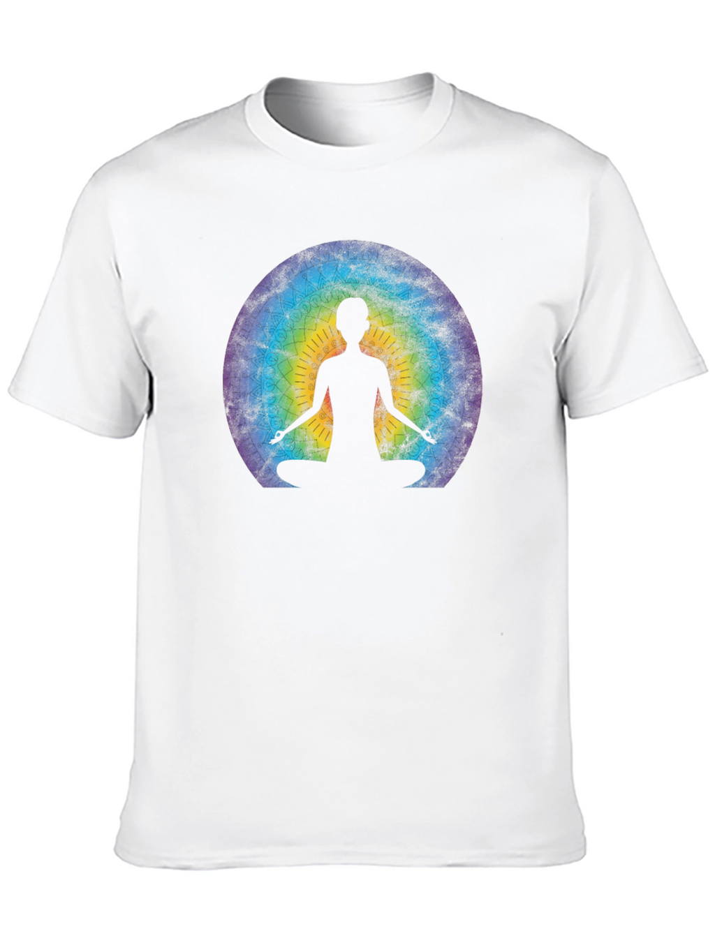 Meditative Mandala Graphic Tee - Black