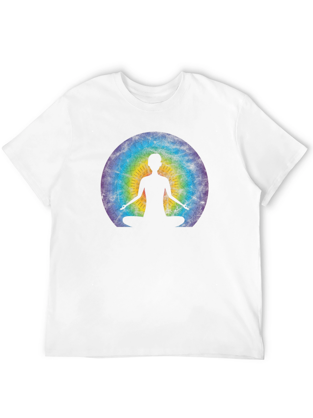 Meditative Mandala Graphic Tee - Black