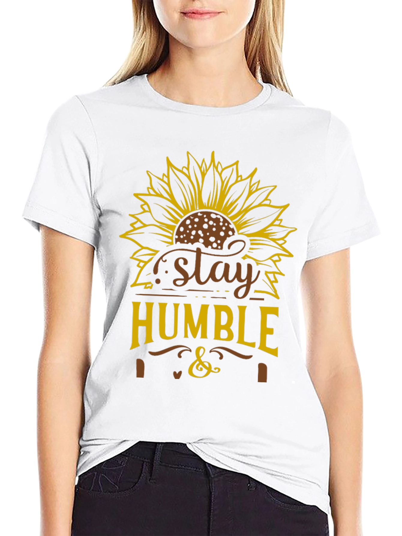 Stay Humble Sunflower Graphic T-Shirt