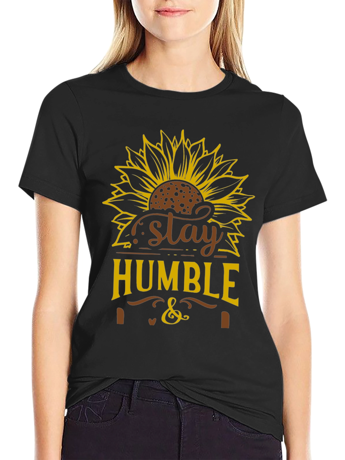 Stay Humble Sunflower Graphic T-Shirt