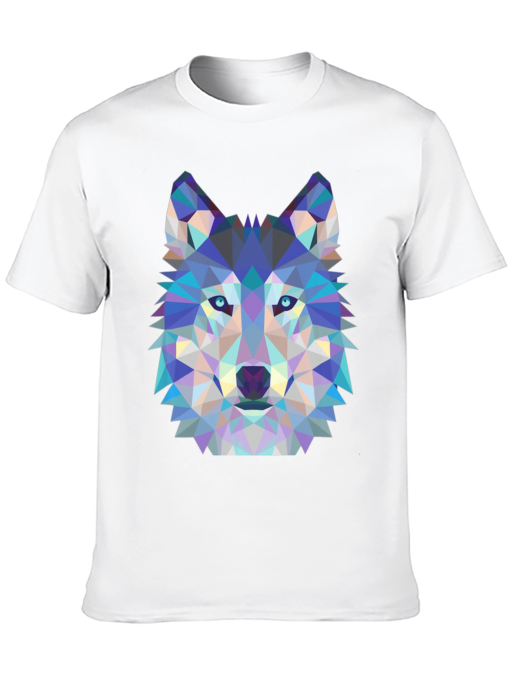 Geometric Wolf Graphic Tee - Black
