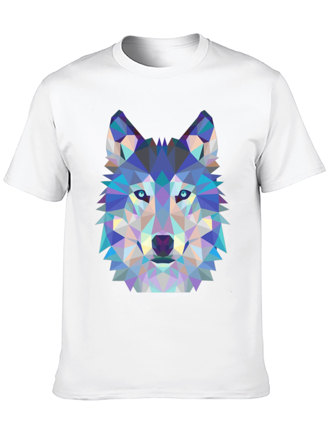Geometric Wolf Graphic Tee - Black