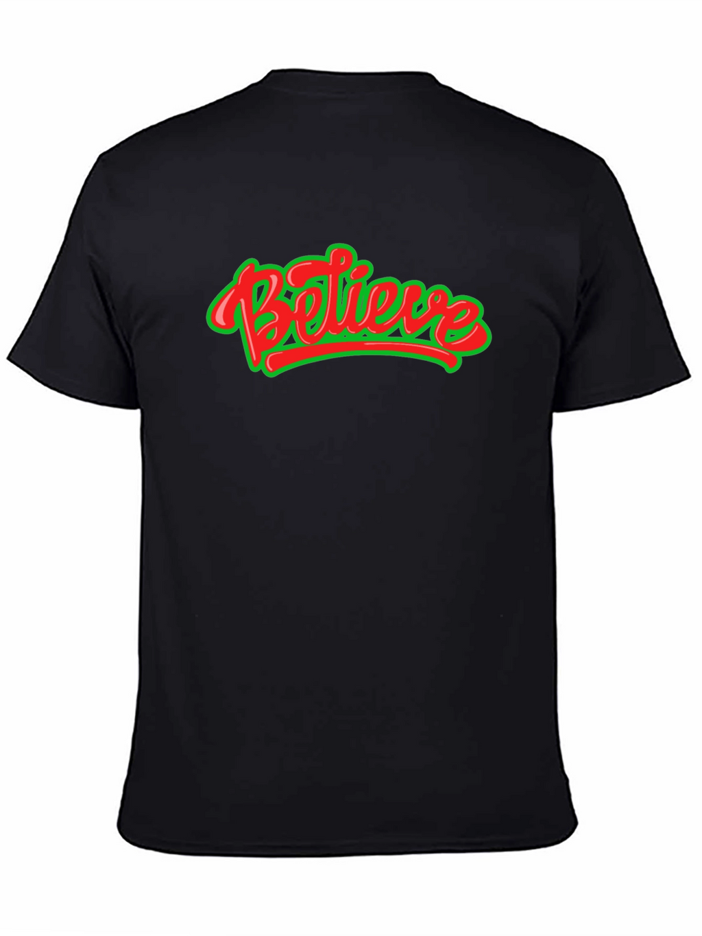 Believe Graphic Tee - Black Crew Neck Shirt
