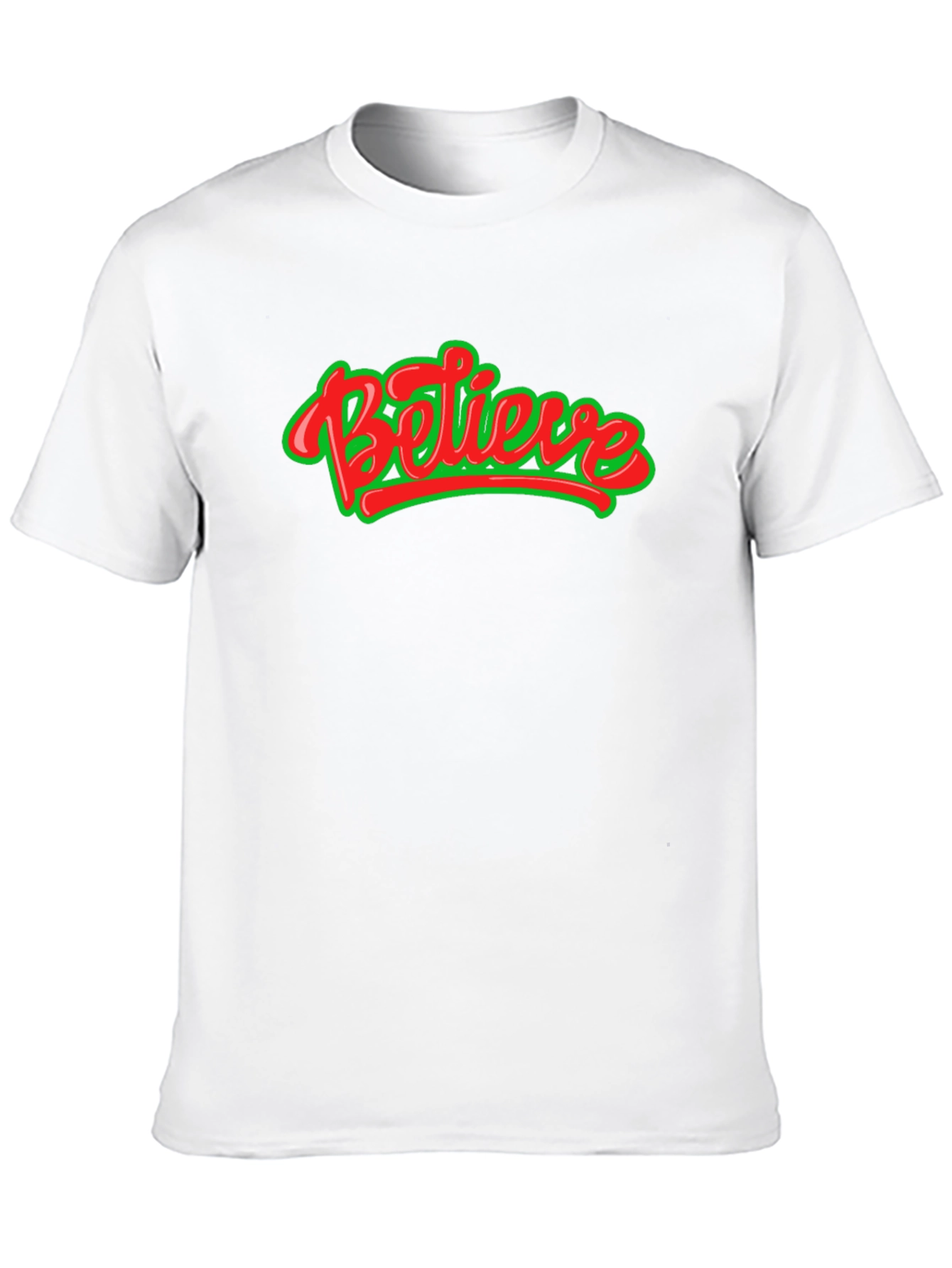 Believe Graphic Tee - Black Crew Neck Shirt