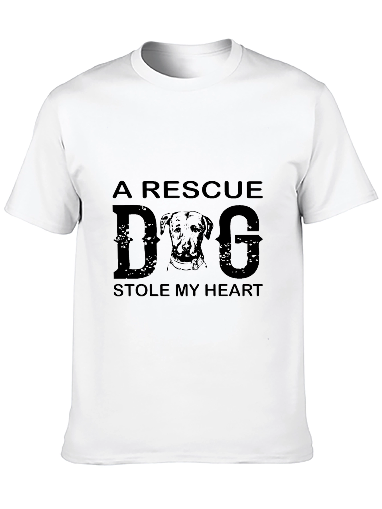 Rescue Dog Graphic Print Crew Neck T-Shirt
