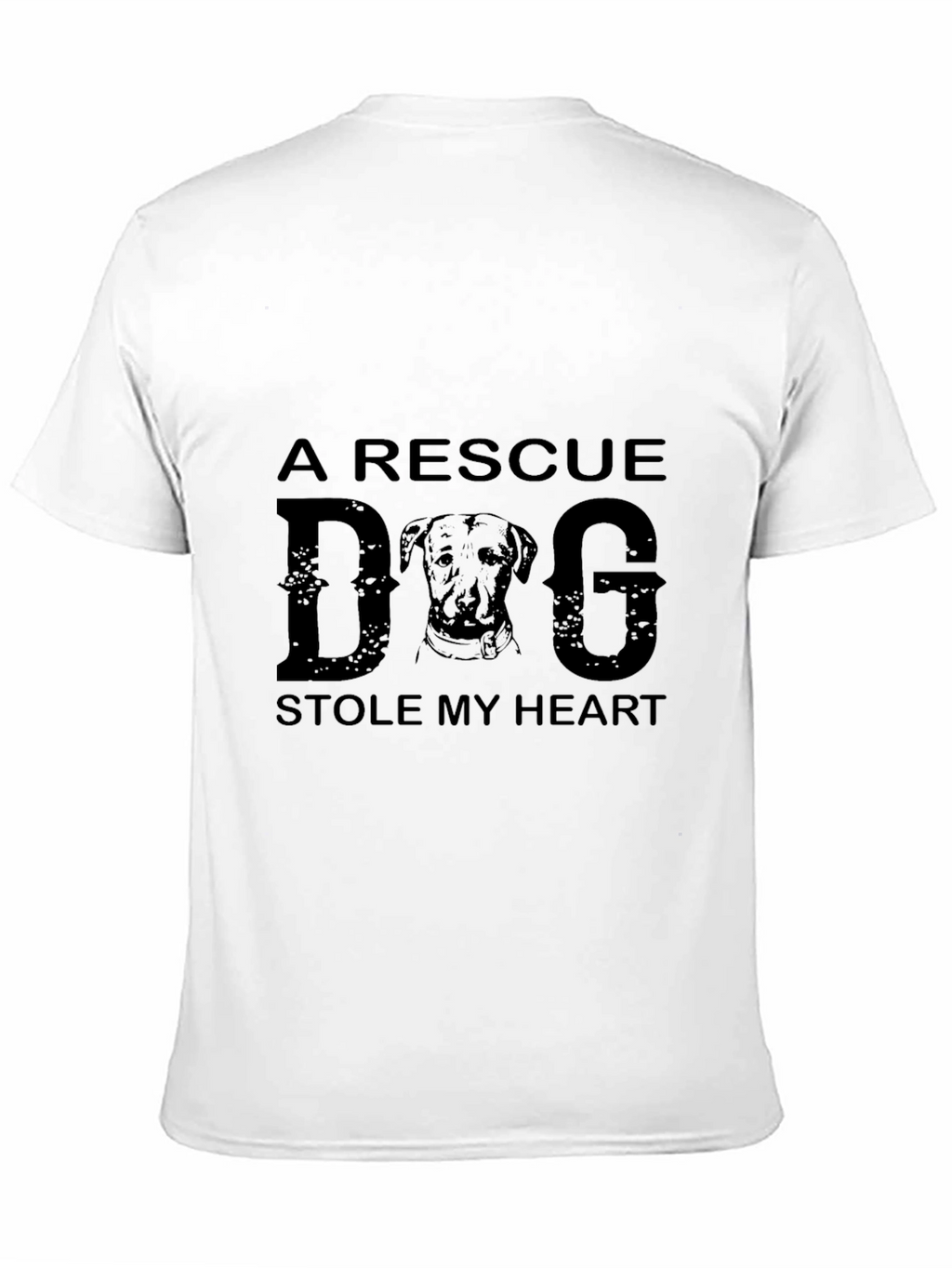 Rescue Dog Graphic Print Crew Neck T-Shirt