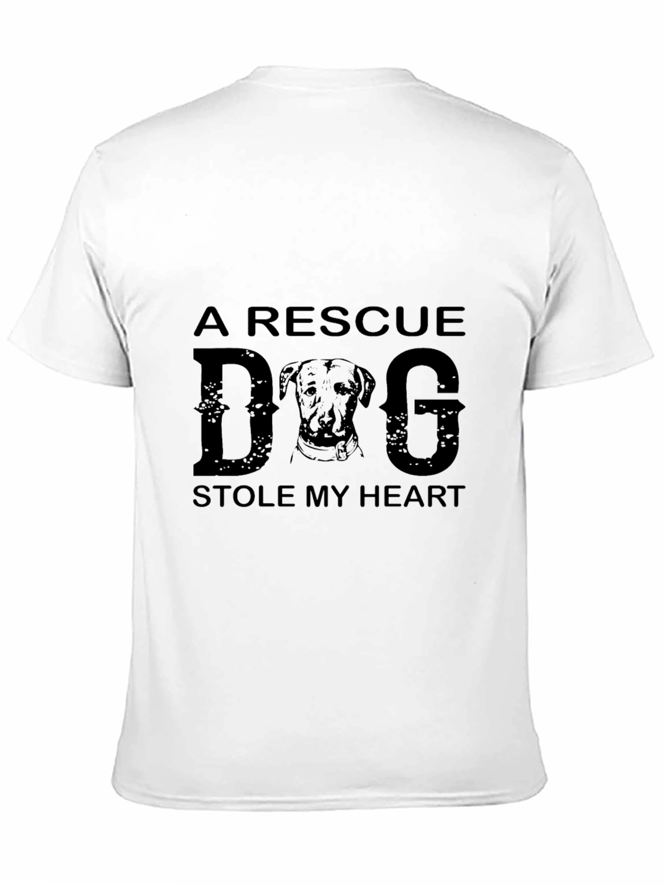 Rescue Dog Graphic Print Crew Neck T-Shirt