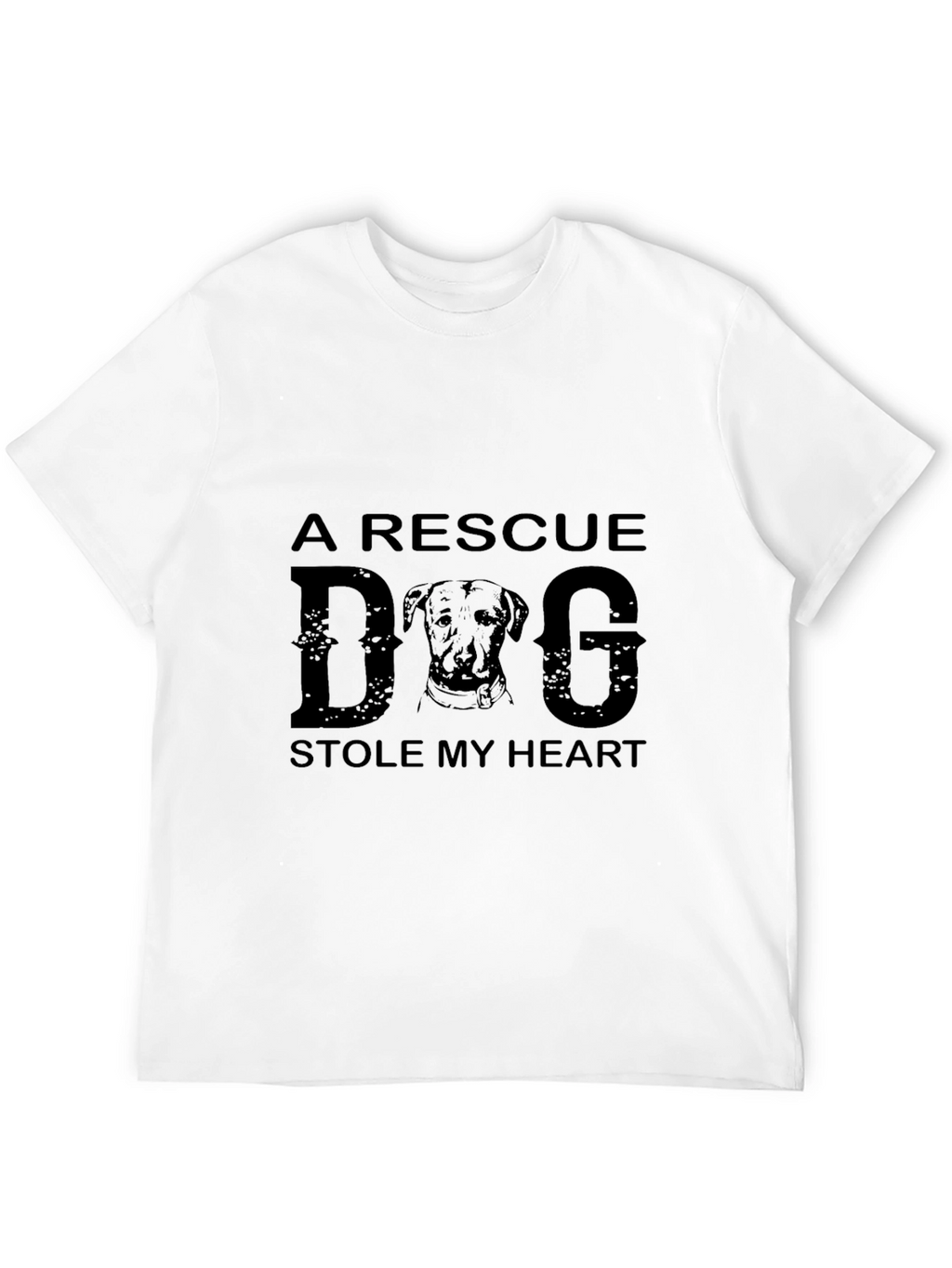 Rescue Dog Graphic Print Crew Neck T-Shirt