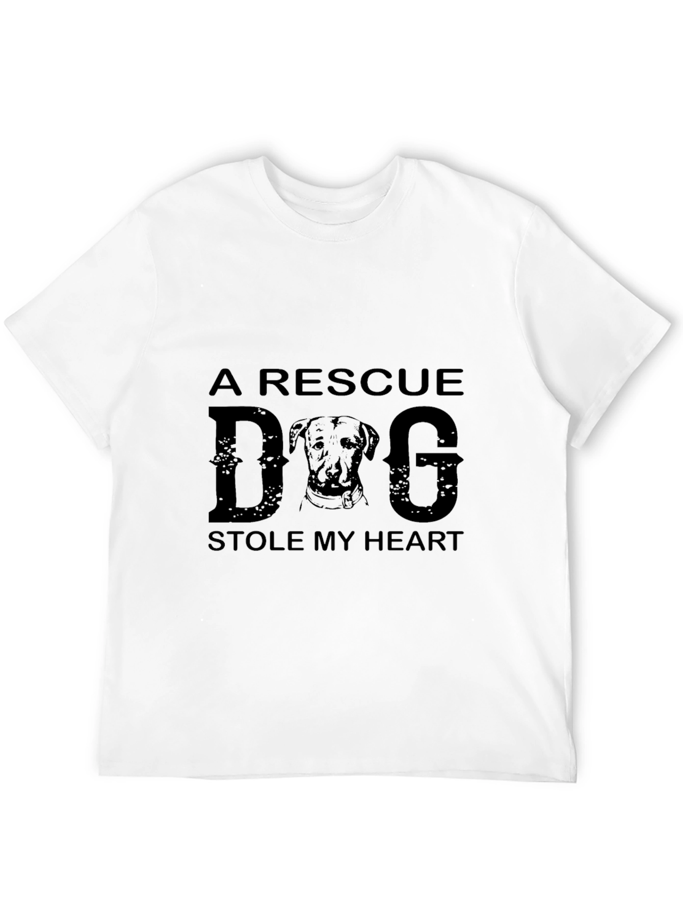 Rescue Dog Graphic Print Crew Neck T-Shirt