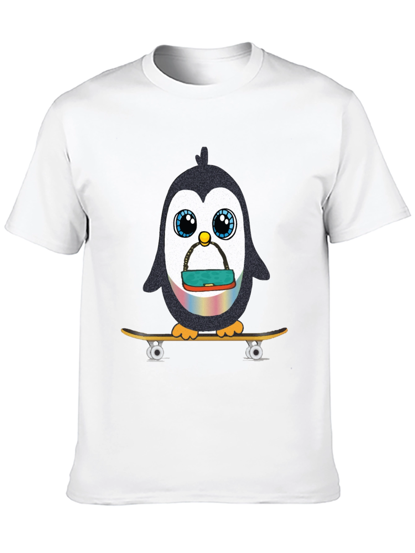 Skateboarding Penguin Graphic Tee - Black