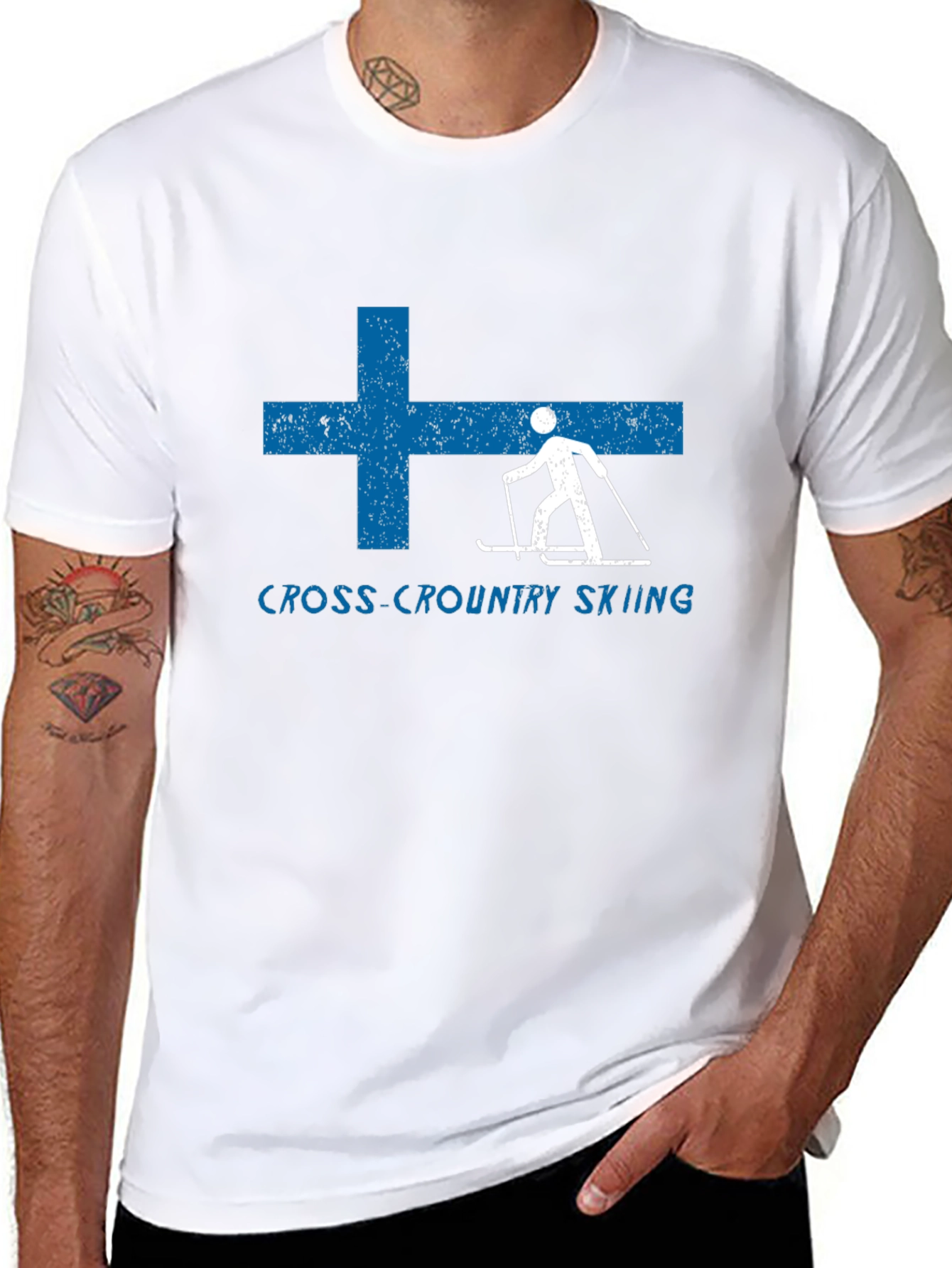 Finland Cross-Country Skiing Graphic T-Shirt