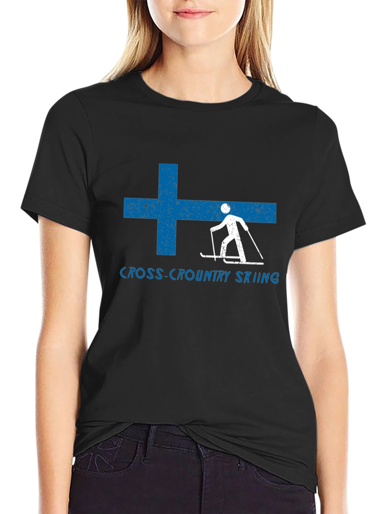 Finland Cross-Country Skiing Graphic T-Shirt