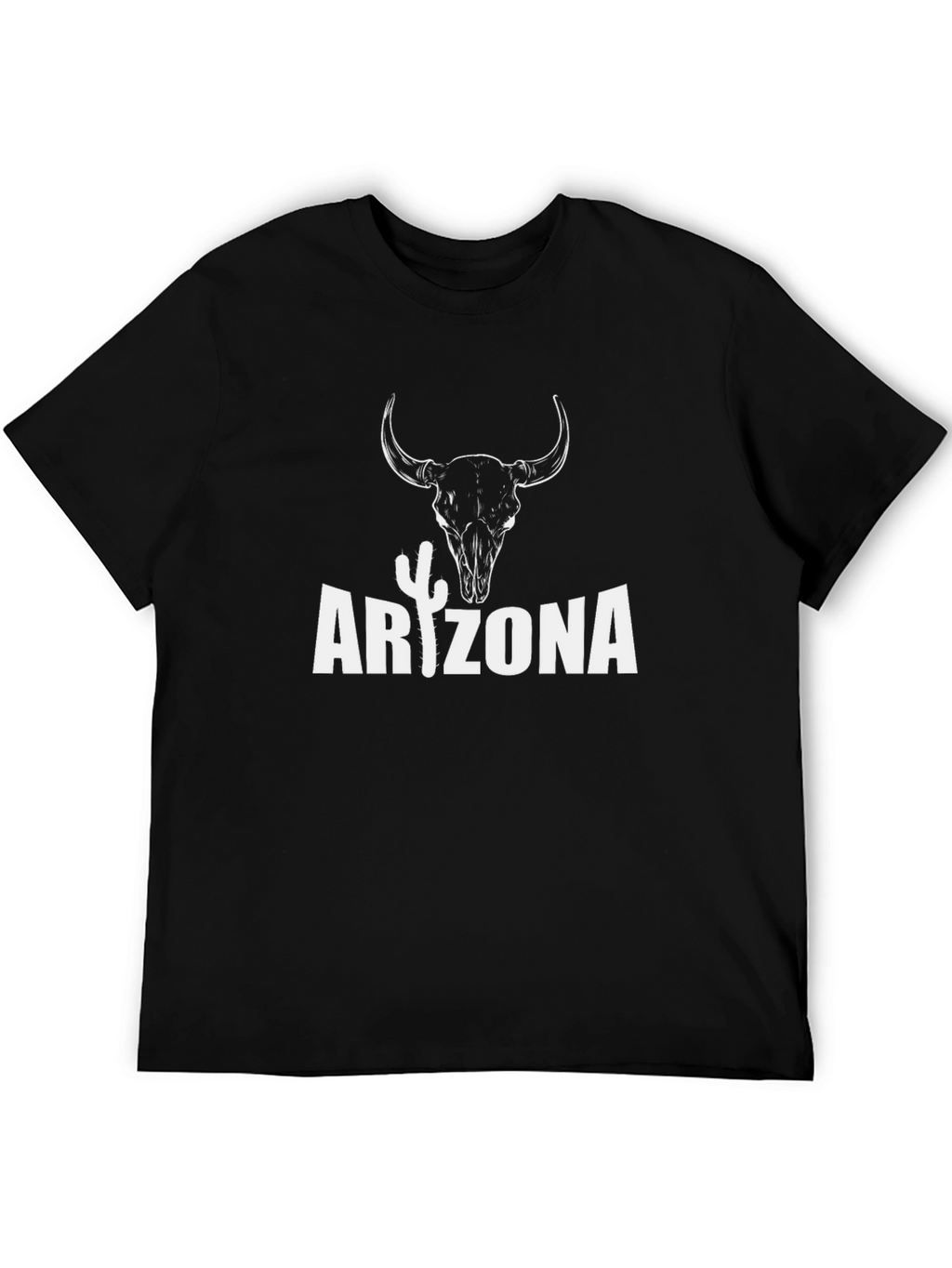 Arizona Bull Skull Graphic Tee - Black Cotton T-Shirt