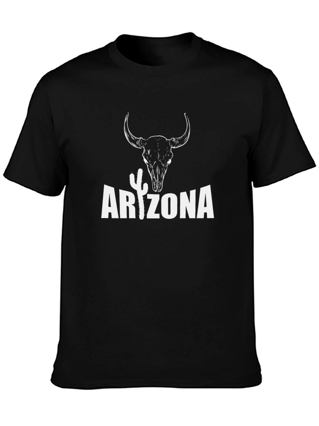 Arizona Bull Skull Graphic Tee - Black Cotton T-Shirt