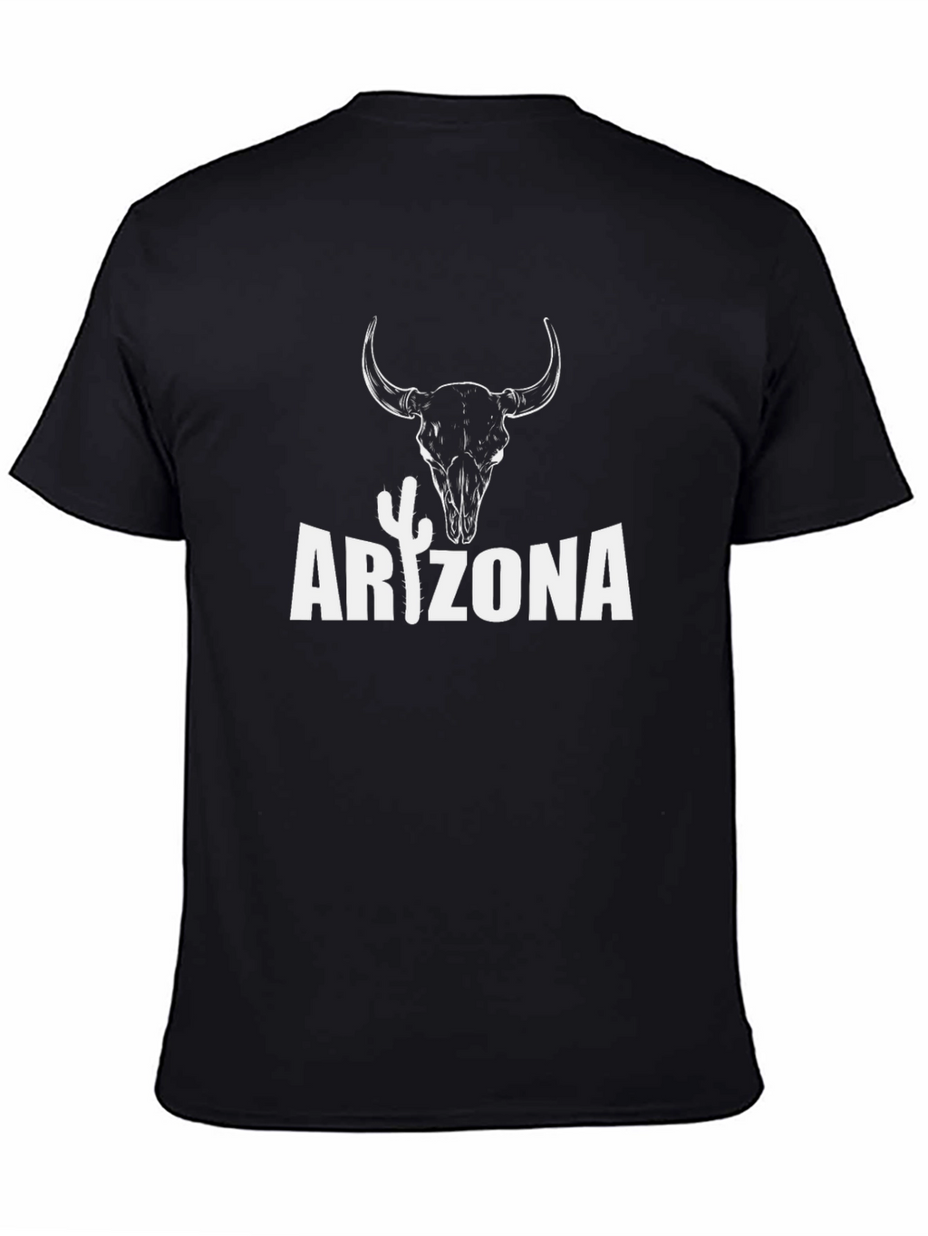 Arizona Bull Skull Graphic Tee - Black Cotton T-Shirt