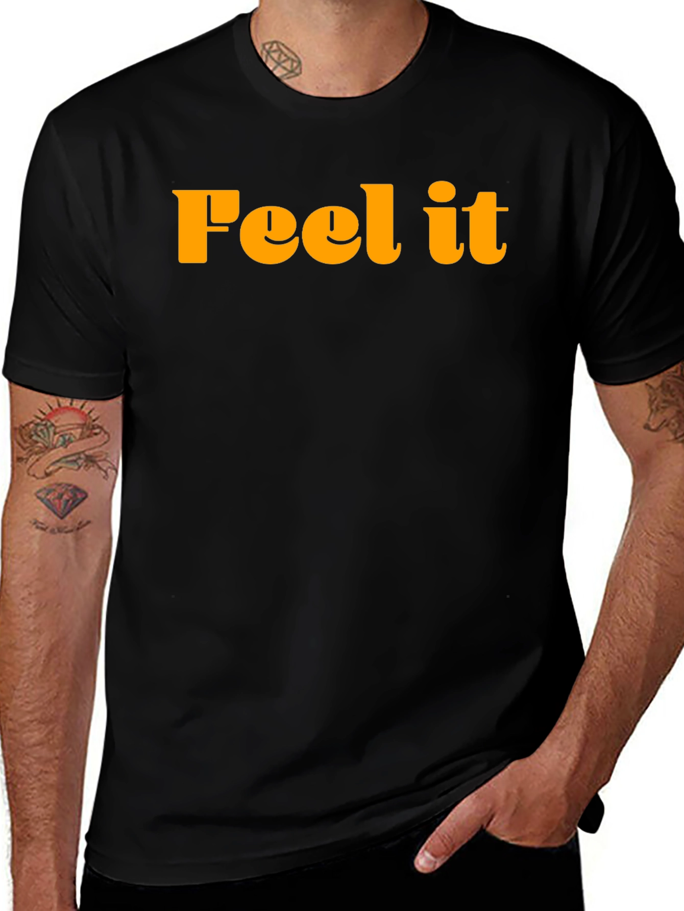 Feel It Graphic Tee - Trendy Black T-Shirt