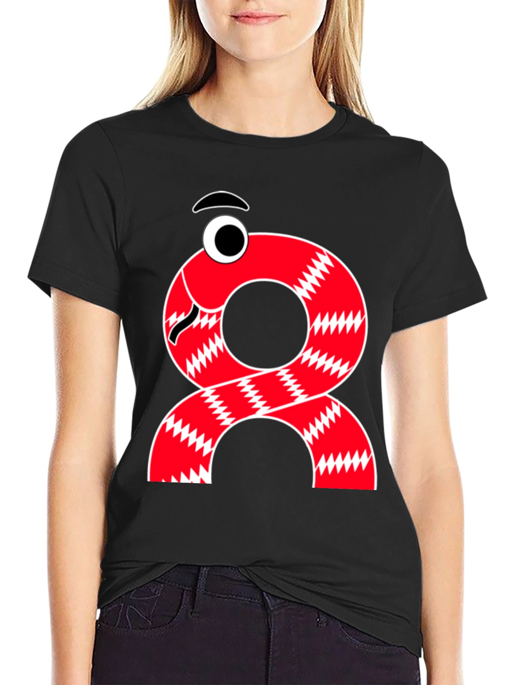 Red Cartoon Figure T-Shirt - Mens Black Tee