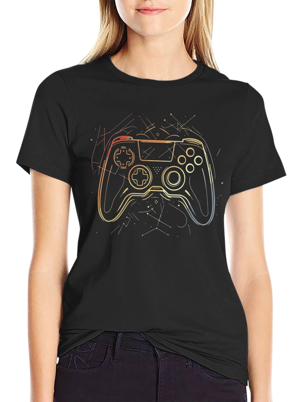 Gaming Controller Graphic Tee - Black Casual Gamer T-Shirt