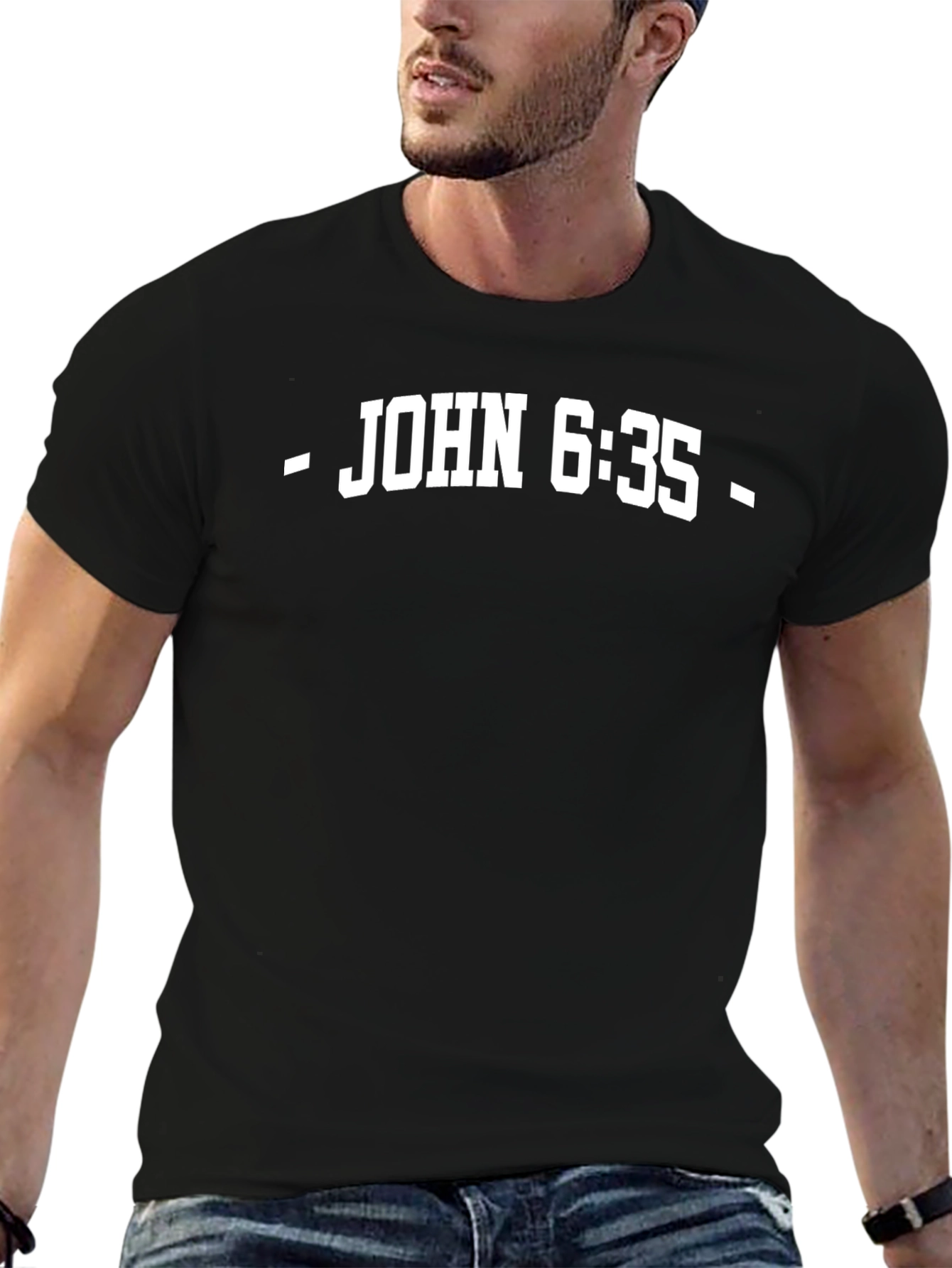 John 6:35 Graphic T-Shirt Religious Tee