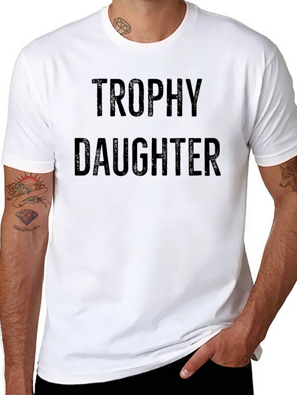 Trophy Daughter Graphic Tee - Dad Humor T-Shirt
