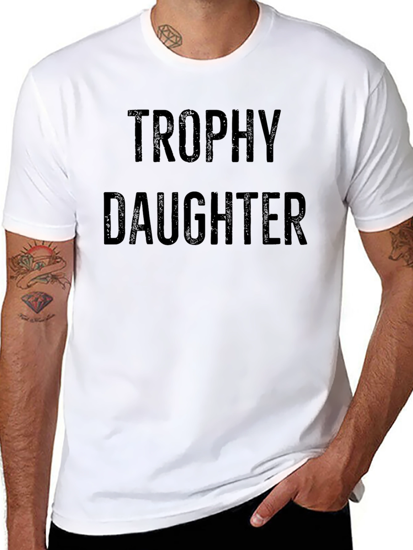 Trophy Daughter Graphic Tee - Dad Humor T-Shirt