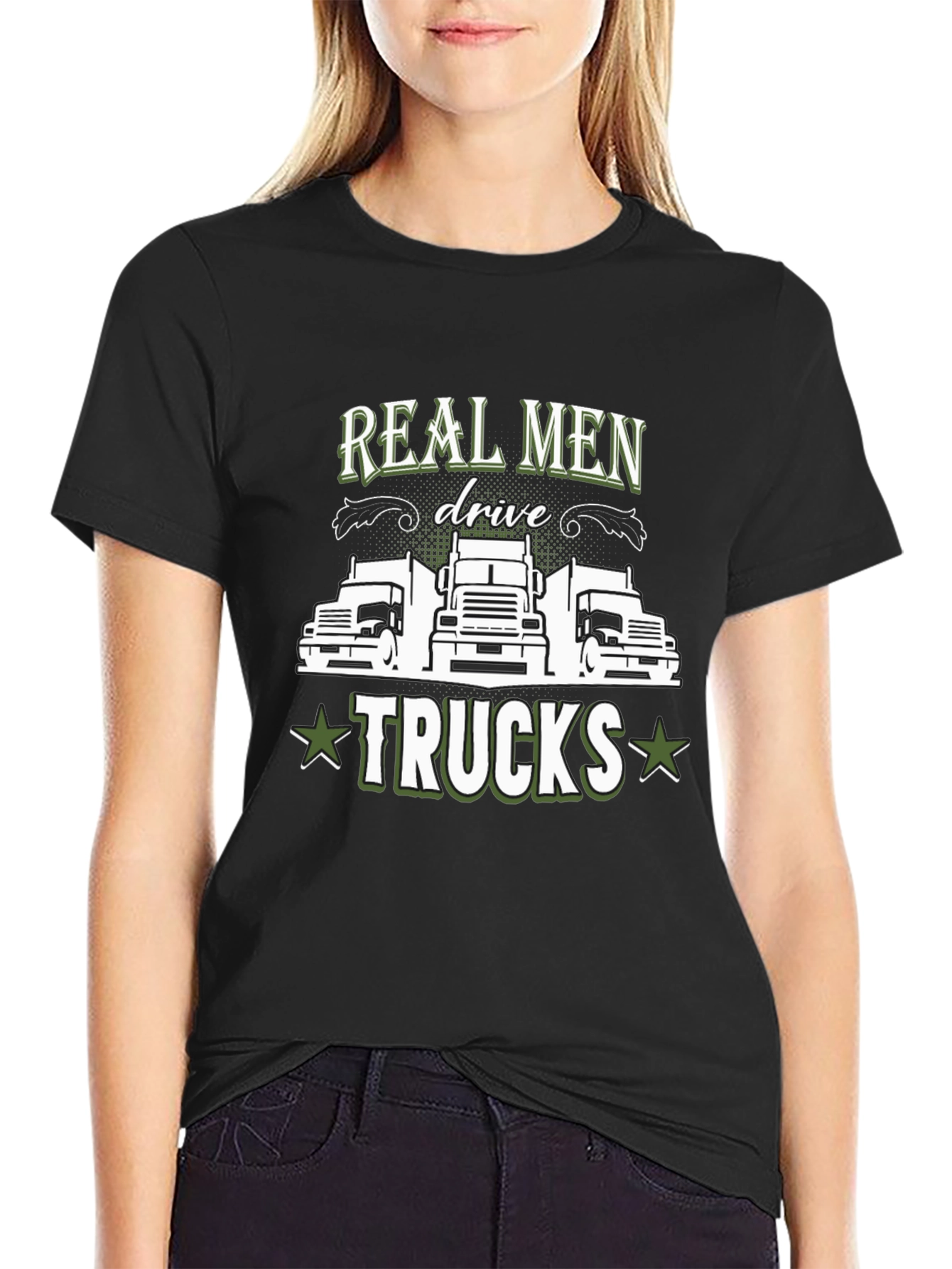 Real Men Drive Trucks Graphic T-Shirt