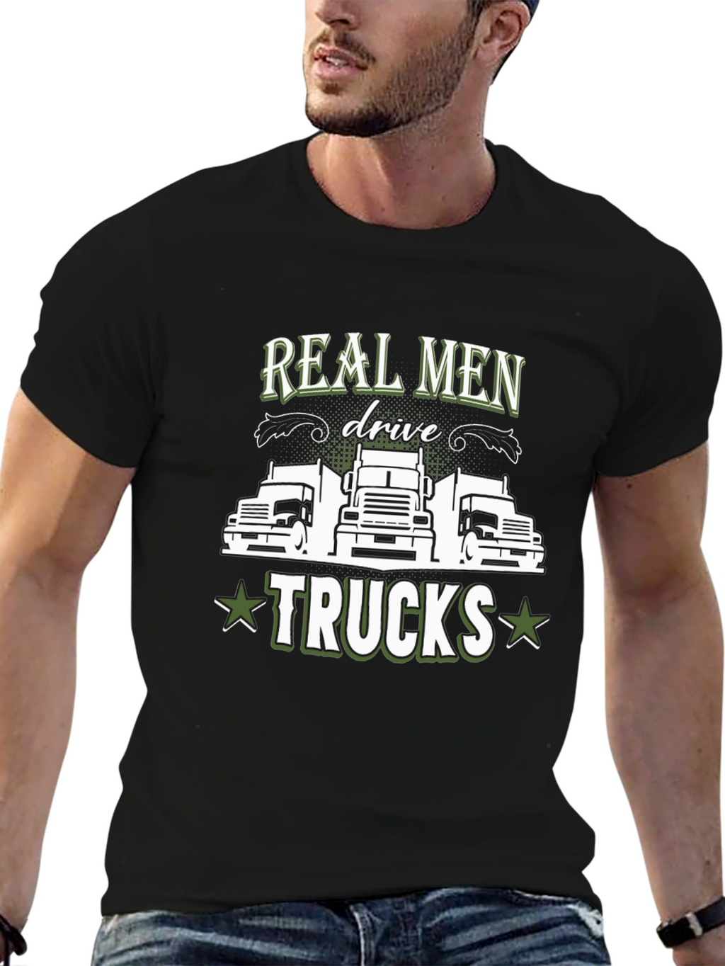 Real Men Drive Trucks Graphic T-Shirt