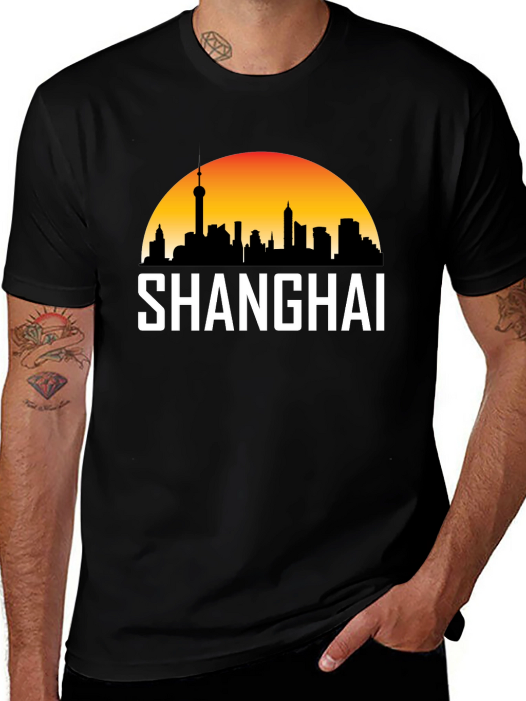 Shanghai Skyline Graphic T-Shirt