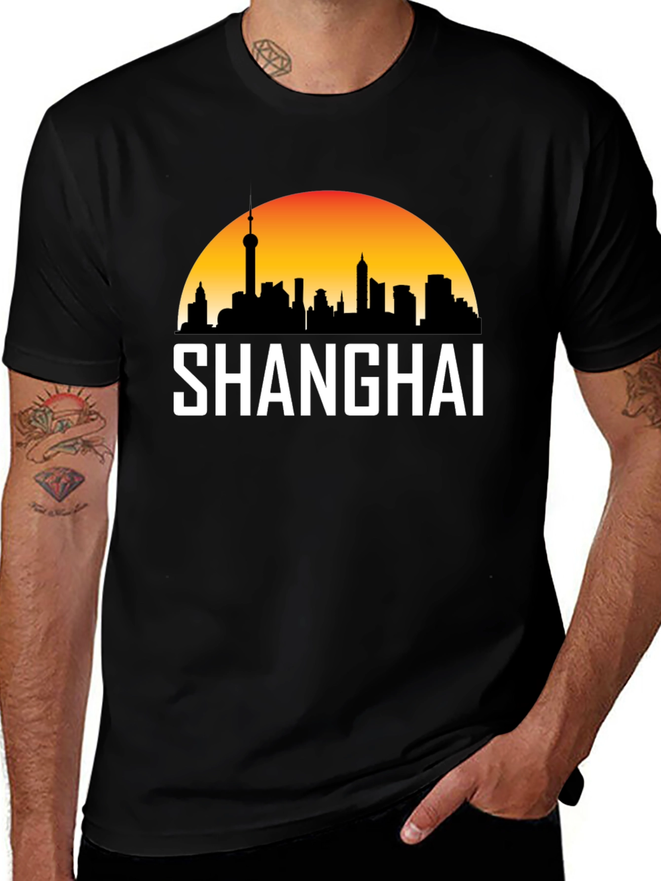 Shanghai Skyline Graphic T-Shirt