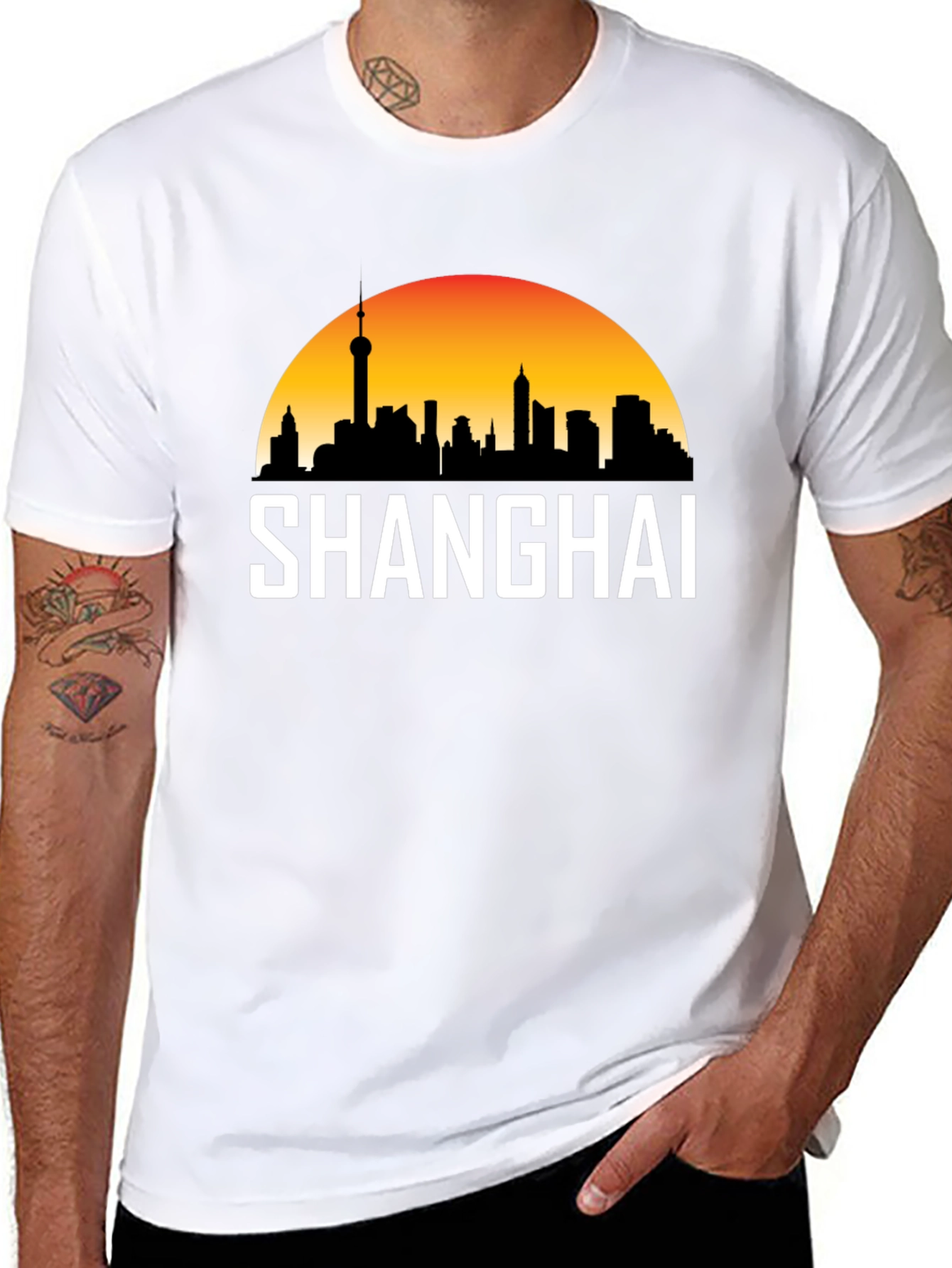 Shanghai Skyline Graphic T-Shirt